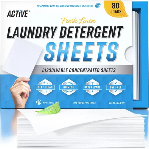 Laundry Detergent Sheets 80 Unid Active