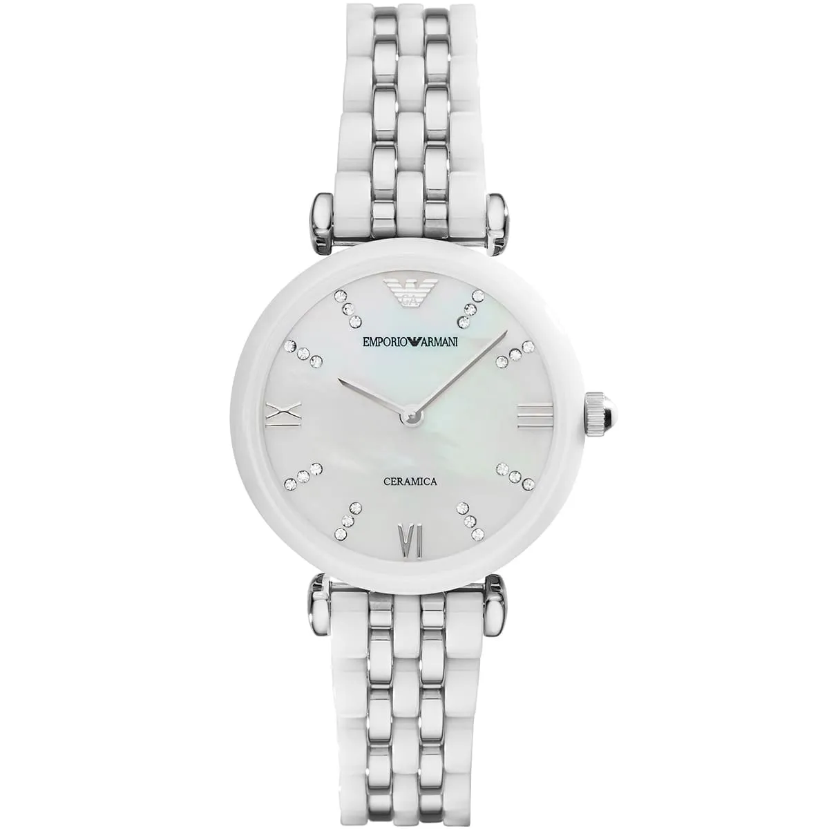 Relogio Feminino Emporio Armani Prata Madreperola Branco
