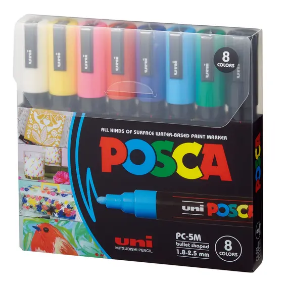 8 Canetas Posca 5m 1.8-2.5mm