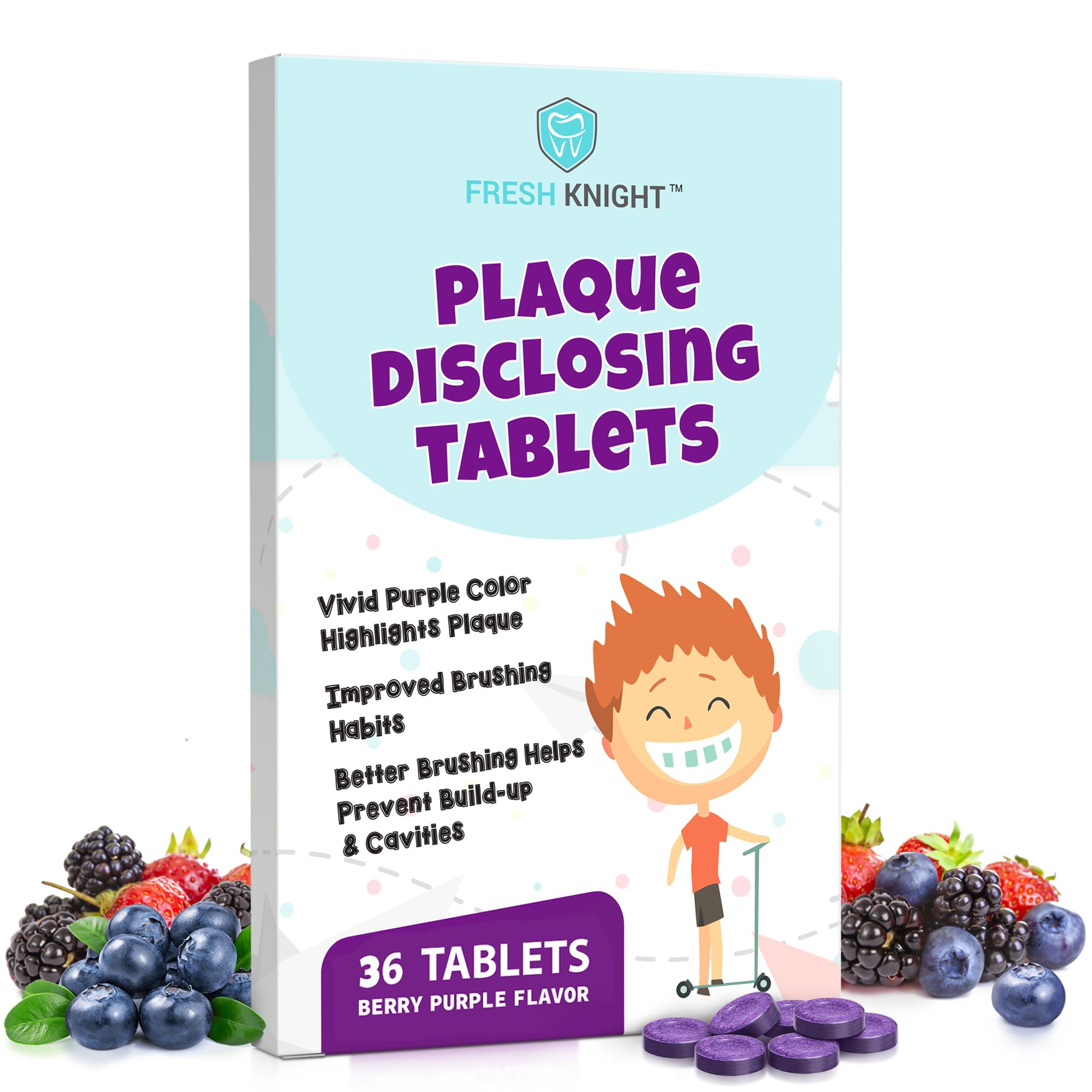 Plaque Disclosing Tablets 36 Unid Fresh Knight