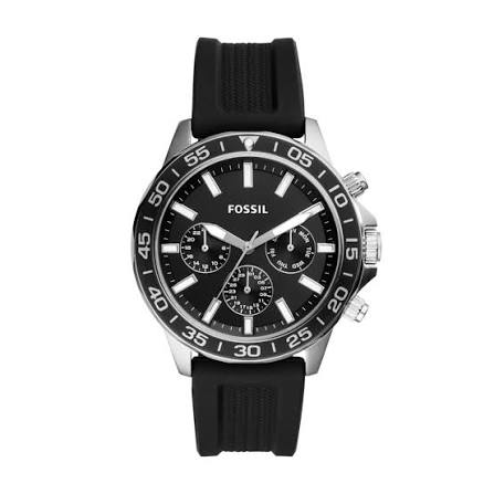 Relógio Masc Fossil Multifuncao Silicone Preto